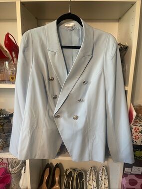 VENUS Pale Blue Double-Breasted Blazer Jacket